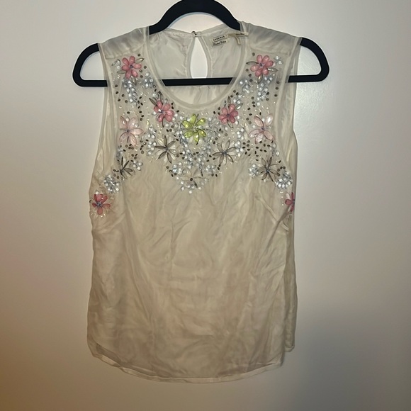 100% silk top with beautiful beading Leon Max limited edition - Picture 1 of 7